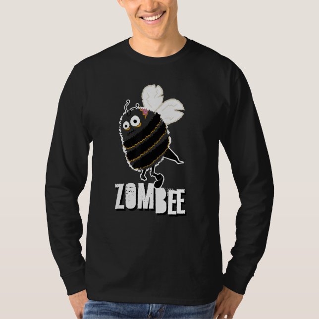 T-shirt Zombee Bee Zombie Halloween Bumblebee Yellow Spook (Devant)