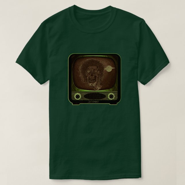 T-shirt Zombi à TV - 2 (Design devant)