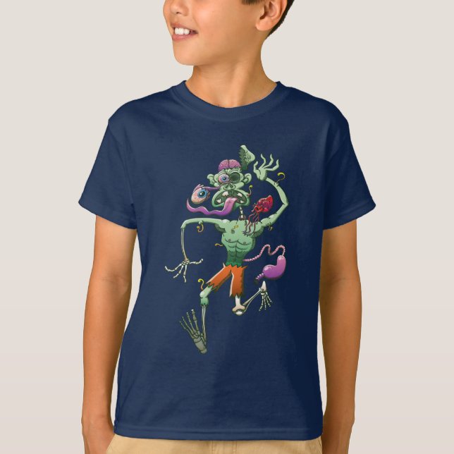 T-shirt Zombi dans le problème tombant en morceaux (Devant)
