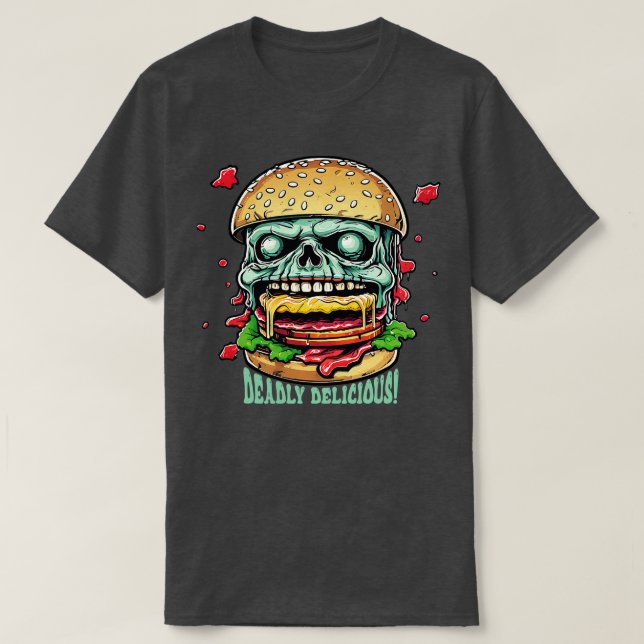 T-shirt Zombie Burger Délicieux (Design devant)