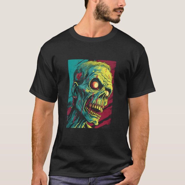 T-shirt Zombie by Haunted Horror Halloween 9 (Devant)