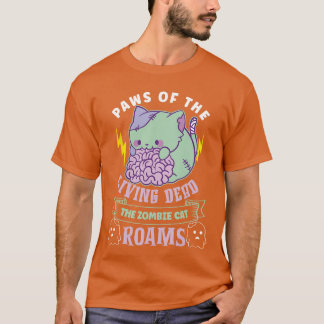 T-shirt Zombie Cat Undead Kitty Horror Meow Creepy Feline 