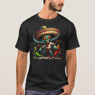 T-shirt Zombie Cinco de Mayo Homme et poivrons chauds