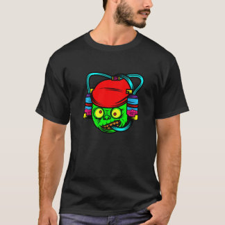 T-shirt Zombie Drinking Brains Lazy Halloween Costume  Mon