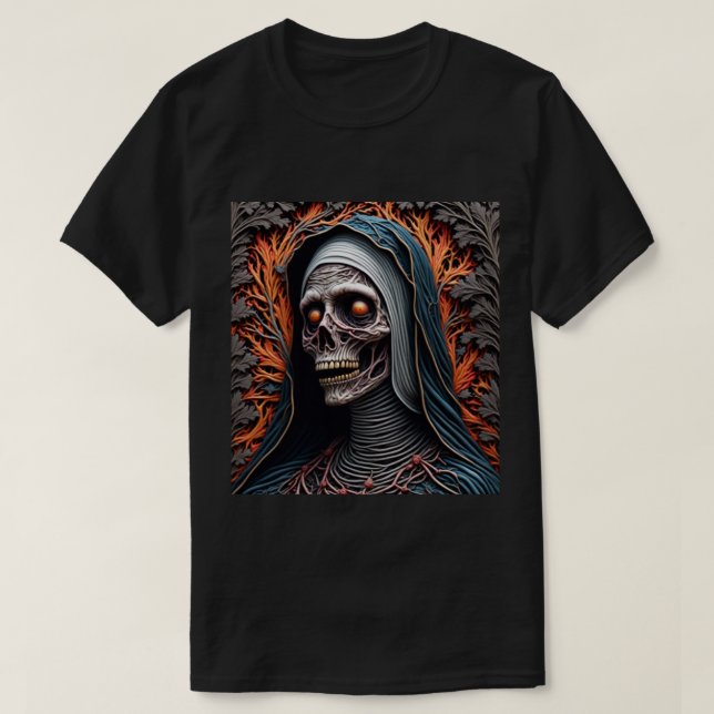 T-shirt Zombie du tissu (Design devant)