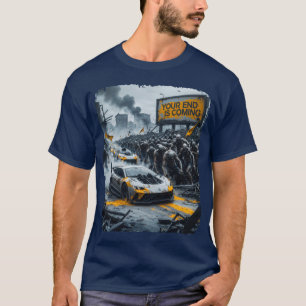 T-shirt Zombie et voiture rapide Votre fin arrive post rét