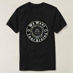 T-shirt ZOMBIE Face - Mint Green Nous voulons des cerveaux