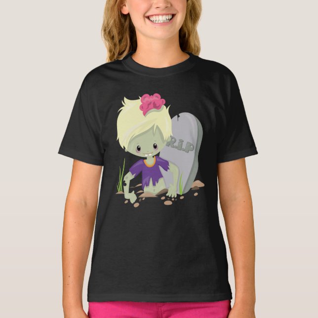 T-shirt Zombie Girls' Hanes TAGLESS® (Devant)