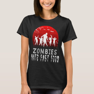 T-shirt Zombie Hate Fast Food Zombies Effrayant Halloween 