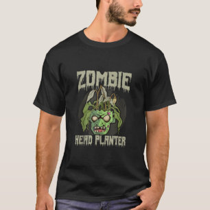 T-shirt Zombie Head Planter Pot Jardin Jardinage Halloween