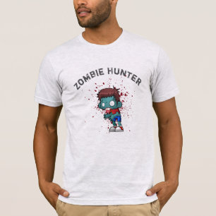 T-shirt Zombie Hunter with Blood Splatter Creepy