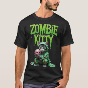 T-shirt Zombie Kitty : Amoureux des chats d'Hallow
