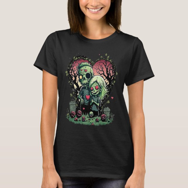 T-shirt Zombie Love Valentine Horror Monster Halloween Got (Devant)