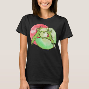 T-shirt Zombie Mains en forme de coeur, Love Halloween