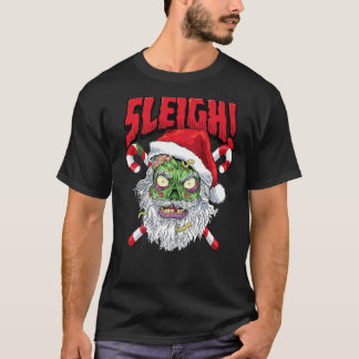 T-shirt Zombie Père Noël Sleigh Christmas Hail Santa Claus