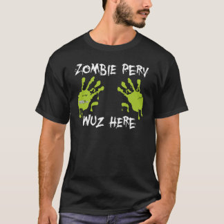 T-shirt Zombie Perv Wuz ici - Vert
