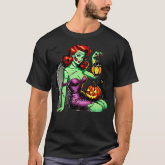 T-shirt Zombie Pin up fille Halloween
