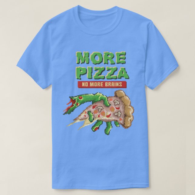 T-shirt Zombie Plus De Pizza Plus De Cerveaux Pizza Hommes (Design devant)