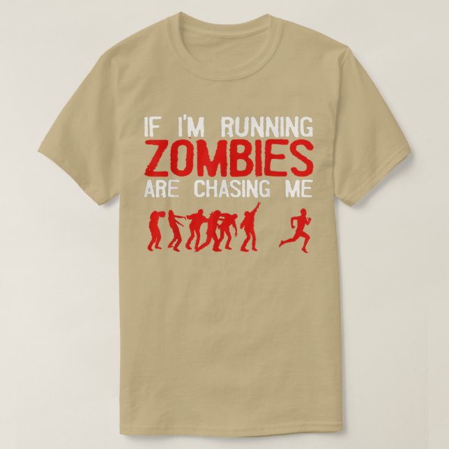 T-shirt Zombie Running Design Pour Hommes Femmes Halloween (Design devant)