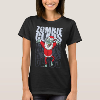 T-shirt Zombie Santa Claus Saisons Manger Drôle Noël