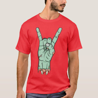 T-shirt Zombie Undead Metal Horn Design