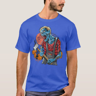 T-shirt Zombie vintage Avec Jack Halloween Ax