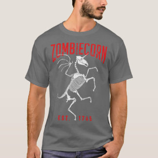 T-shirt Zombiecorn Goth Halloween Zombie Unicorn Squelette