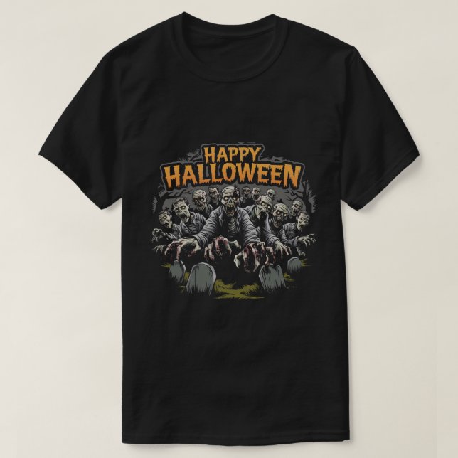 T-shirt Zombies : Bonne Halloween (Design devant)