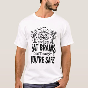 T-shirt Zombies Mangent des Cerveaux Drôle Halloween Desig