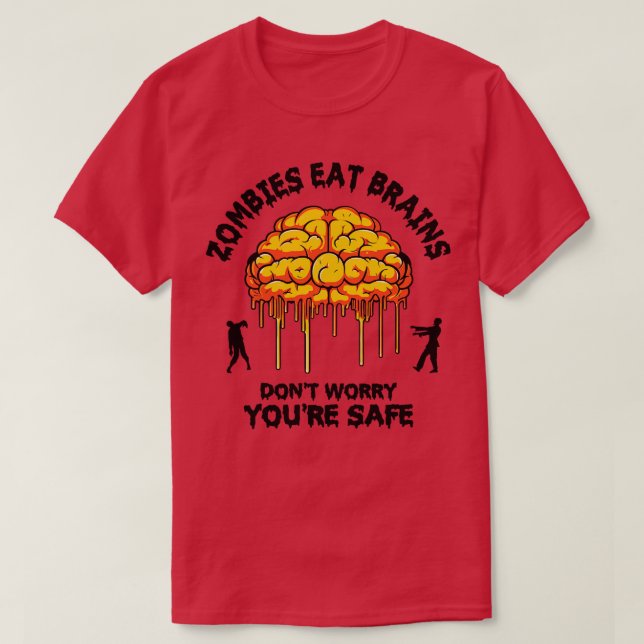 T-shirt Zombies Mangez le cerveau 1 (Design devant)