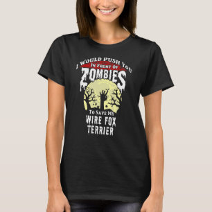 T-shirt Zombies Wire Fox Terrier Halloween Éffrayant