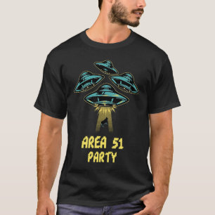 T-shirt Zone 51 Fête UFO Funny Unisex et jeunesse T