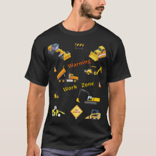T-shirt Zone de travail d'avertissement de construction