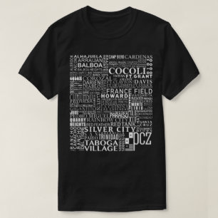 T-shirt Zone du canal de Panama Tous les emplacements V.02