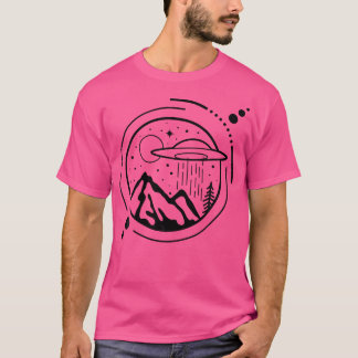 T-shirt Zone simple 51 Graphique d'art minimal Ufo Tattoo 