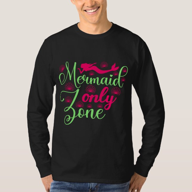 T-shirt Zone Sirène uniquement en rose chaud et vert néon (Devant)
