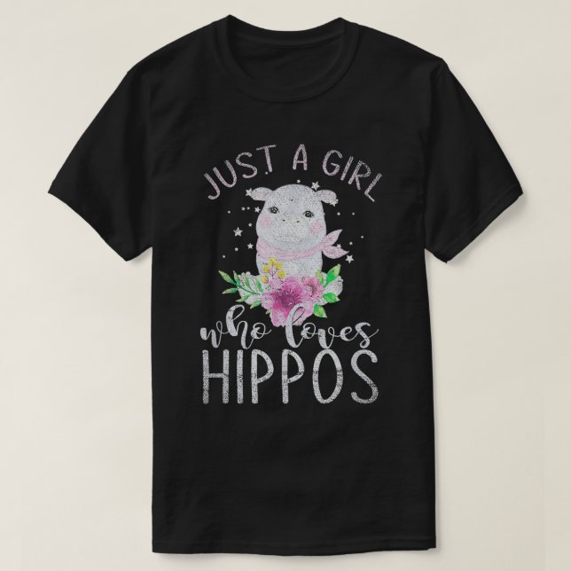 T-shirt Zoo Amoureux des animaux Filles Enfants Hippo (Design devant)