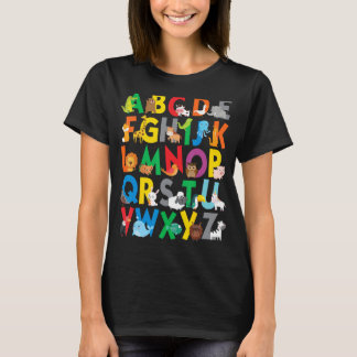 T-shirt Zoo Animal Alphabet Chemise ABC Apprendre pour les