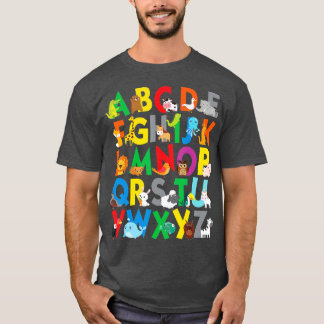 T-shirt Zoo Animal Alphabet Chemise ABC Apprendre pour les