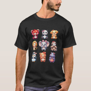 T-shirt Zoo Animal Coeur Main Signe Valentines Fille Tod