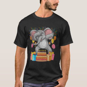 T-shirt Zoo Animal Dabbing Elephant Kids Anniversaire Part