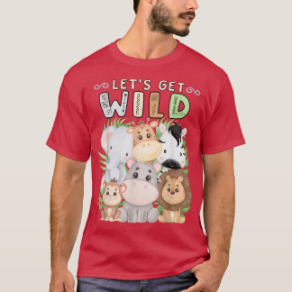 T-shirt Zoo Animaux Animaux Animaux Fête D'Anniversaire An