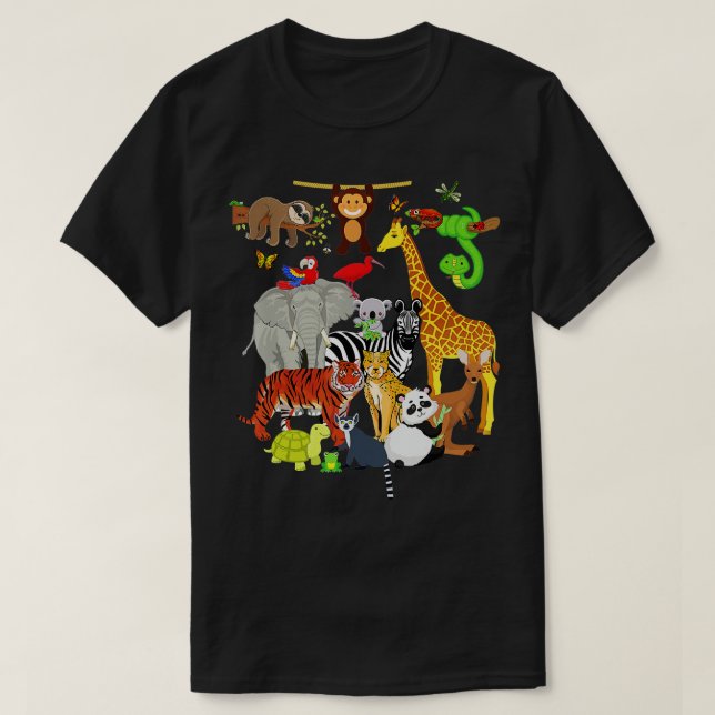 T-shirt Zoo Animaux Faune Fête d'anniversaire Zoo Day 26 A (Design devant)