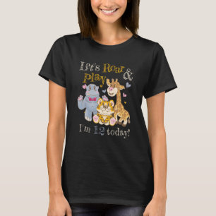 T-shirt Zoo Animaux Zookeeper Outfit 12e Anniversaire Fête