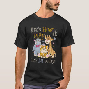 T-shirt Zoo Animaux Zookeeper Outfit 13e Anniversaire Fête