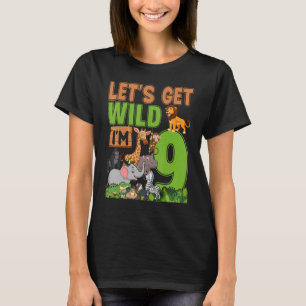 T-shirt Zoo de 9 ans Anniversaire Safari Jungle Animal 9e