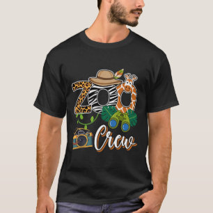 T-shirt Zoo Giraffe Crew Safari Animal Zoo Keeper Enfants