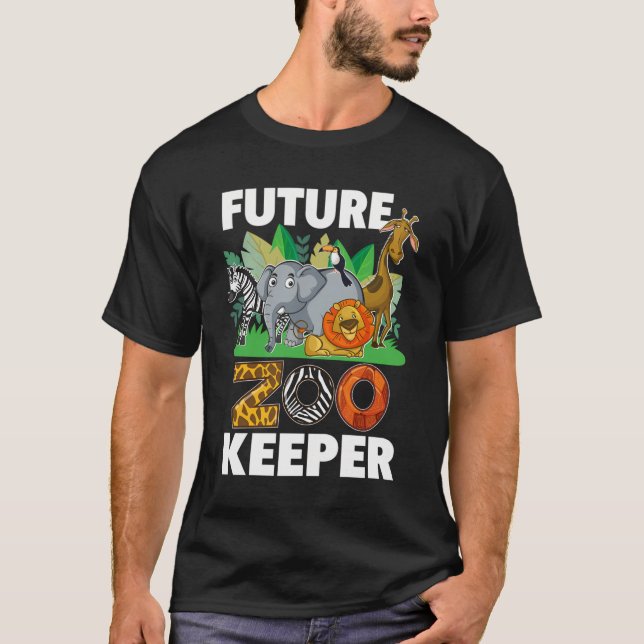 T-shirt Zoo Keeper Zoo Animaux Futur Zoo Keeper Africain A (Devant)