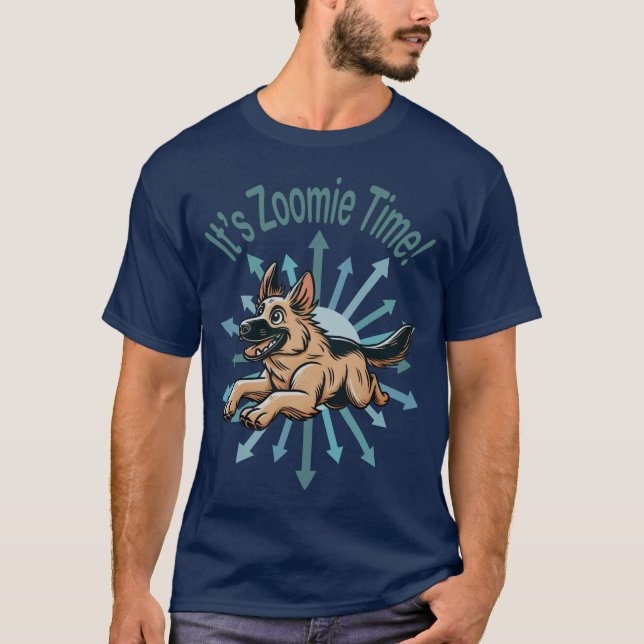T-shirt Zoomie Time German Shepherd (Devant)