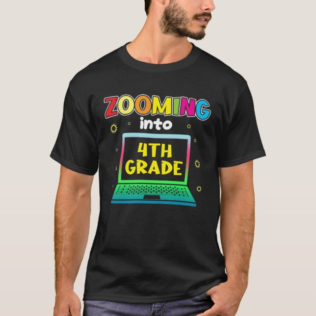 T-shirt Zooming Into 4th Grade (Devant)